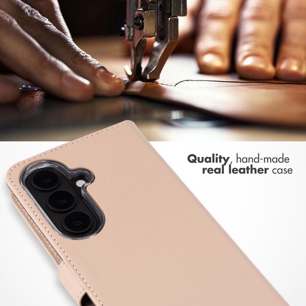 Selencia Genuine Leather Book Case Samsung Galaxy S26 - Dusty Pink