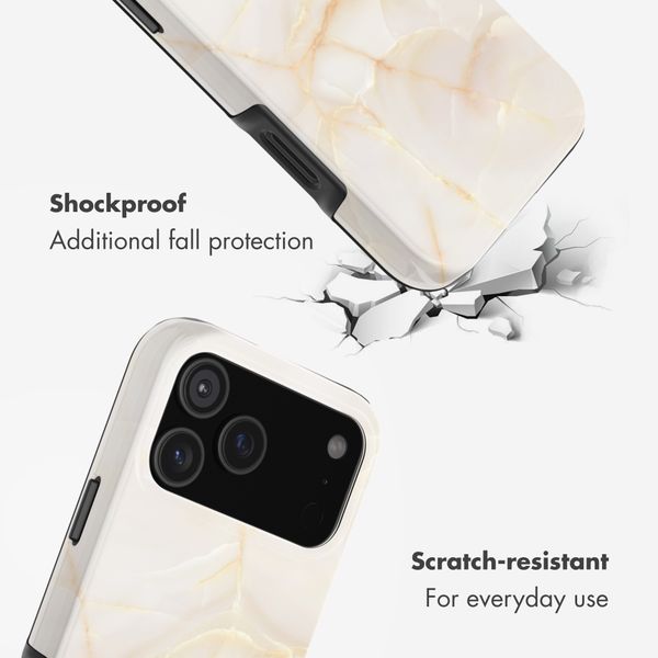 Selencia Vivid Back Cover Apple iPhone 17 Pro - Golden Beige Marble