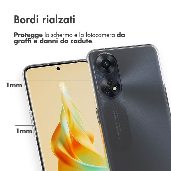 Accezz Clear Backcover Oppo Reno 8 T (4G) - Transparant