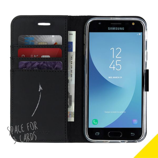 Accezz Wallet Softcase Bookcase Samsung Galaxy J3 (2017) - Zwart