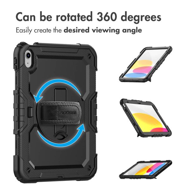 Accezz Rugged Back Cover with shoulder strap Apple iPad 11 (2025) 11 inch A16 / iPad 10 (2022) 10.9 inch - Black