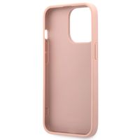 Guess 4G Metal Logo Saffiano Backcover Apple iPhone 13 Pro - Roze