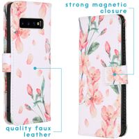 imoshion Design Softcase Bookcase Samsung Galaxy S10 - Bloem - Roze