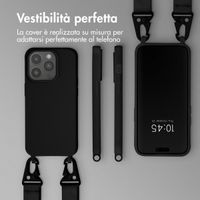 Selencia Siliconen hoesje met afneembaar koord Apple iPhone 15 Pro - Zwart