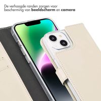 Selencia Echt Lederen Bookcase iPhone 14 - Greige