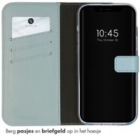 Selencia Echt Lederen Bookcase iPhone 14 Plus - Air Blue