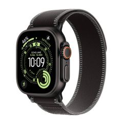 Apple Trail Loop Band Apple Watch Series 1 t/m 11 / SE / Ultra (44/45/46/49 mm) - Maat S/M - Charcoal Black / Natural Titanium