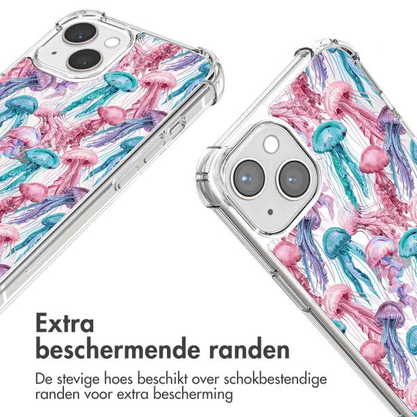 imoshion Design hoesje met koord Apple iPhone 13 - Jellyfish Watercolor