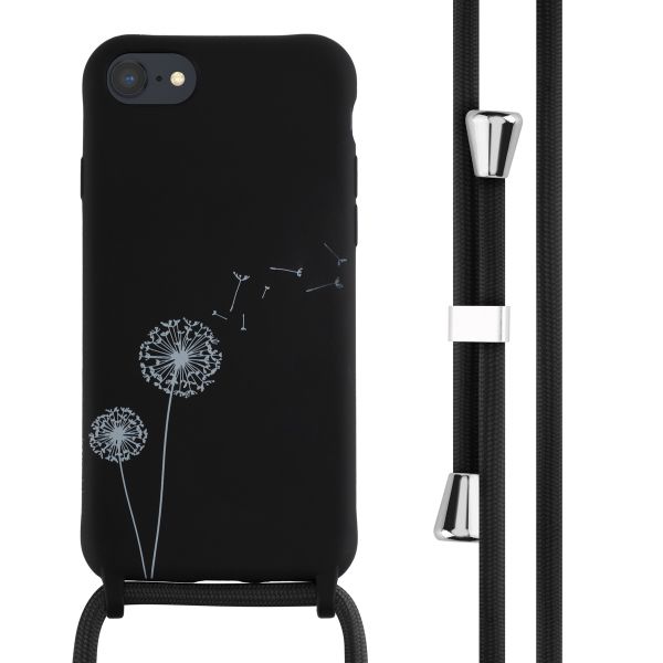 imoshion Siliconen design hoesje met koord Apple iPhone SE (2022 / 2020) / 8 / 7 - Dandelion Black