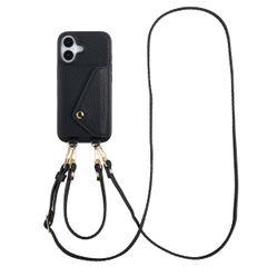 Selencia Sera Phone Case with Cord and Envelope Card Holder Apple iPhone 17 - Black