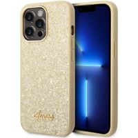 Guess Glitter Flakes Backcover Apple iPhone 14 Pro - Goud