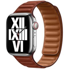 Apple Leather Link Apple Watch Series 1 t/m 9 / SE (38/40/41 mm) | Series 10 / 11 (42 mm) - Maat S/M - Umber