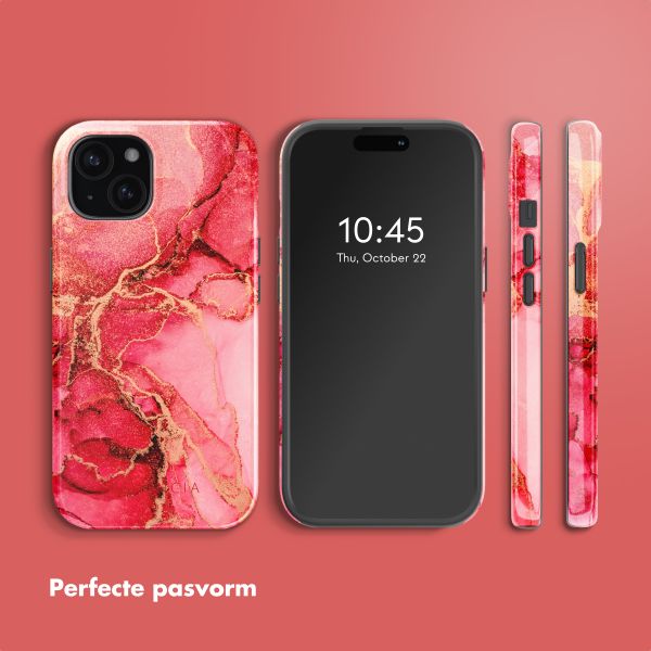 Selencia Vivid Tough Backcover met MagSafe iPhone 15 - Rosy Marble