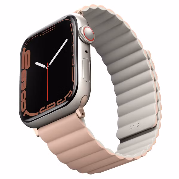 Uniq Revix dubbelzijdig bandje Apple Watch Series 1 t/m 9 / SE (38/40/41 mm) | Series 10 / 11 (42 mm) - Blush Pink / Beige