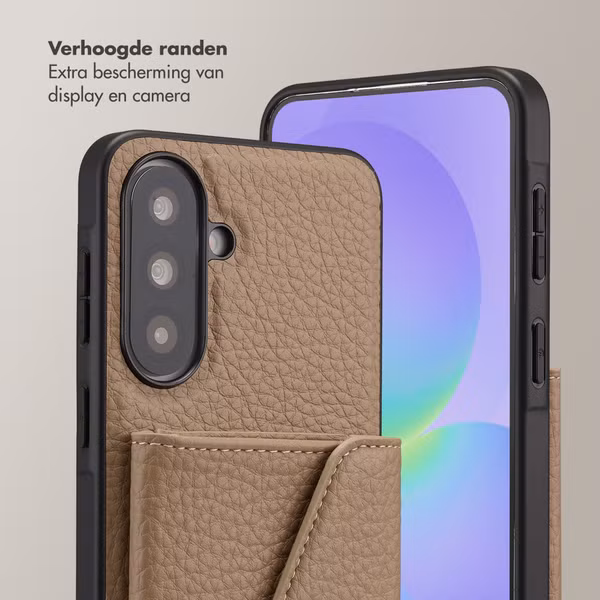 Selencia Sera Telefoonhoes met Koord en Envelop Pashouder Samsung Galaxy A37 (5G) - Taupe