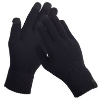 Selencia Knitted Touchscreen Handschoenen - One Size - Zwart