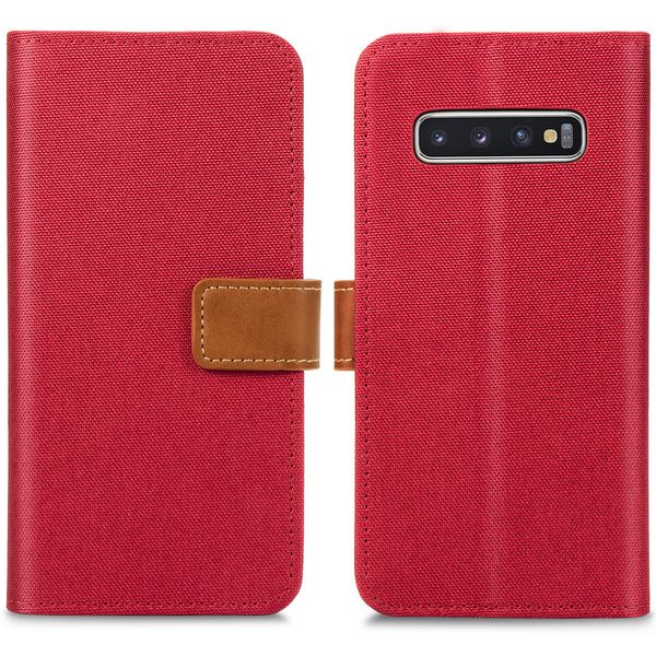 imoshion Luxe Canvas Bookcase Samsung Galaxy S10 - Rood