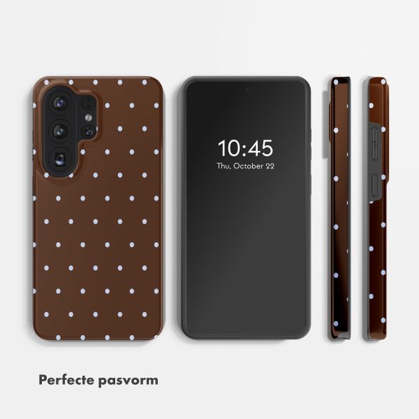 Selencia Vivid Backcover met MagSafe Samsung Galaxy S26 Ultra - Happy Dots Chocolate