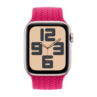 Apple Gevlochten solobandje Apple Watch Series 1 - 9 / SE (38/40/41 mm) | Series 10 / 11 (42 mm) - Maat 6 - Raspberry
