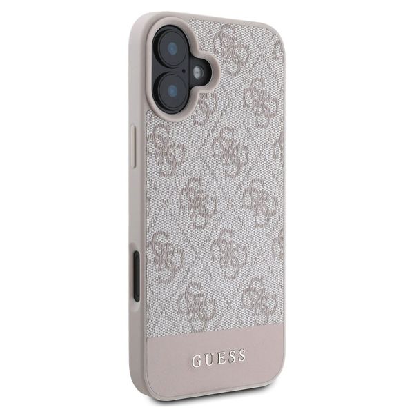 Guess Bottom Stripe 4G Backcover iPhone 16 - Roze