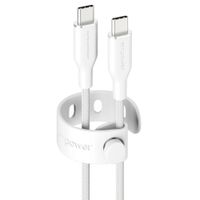 Empower by PanzerGlass Racing USB-C naar USB-C Oplaadkabel - 60W - 1,2 meter - Silver White
