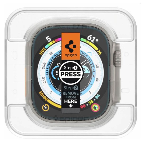 Spigen EZ FIT Glas.tR Screenprotector met applicator Apple Watch Ultra (2) - 49 mm  - Transparant