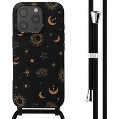 imoshion Siliconen design hoesje met koord iPhone 16 Pro - Sky Black