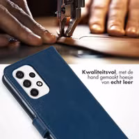 Selencia Echt Leren Bookcase Samsung Galaxy A53 - Blauw