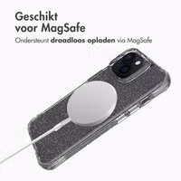 imoshion Clear Glitter Backcover met MagSafe Apple iPhone 15 - Zilver