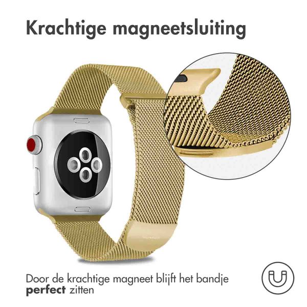 imoshion Milanees magnetisch bandje Apple Watch Series 1 - 11 / SE / Ultra (44/45/46/49 mm) - Maat M - Goud