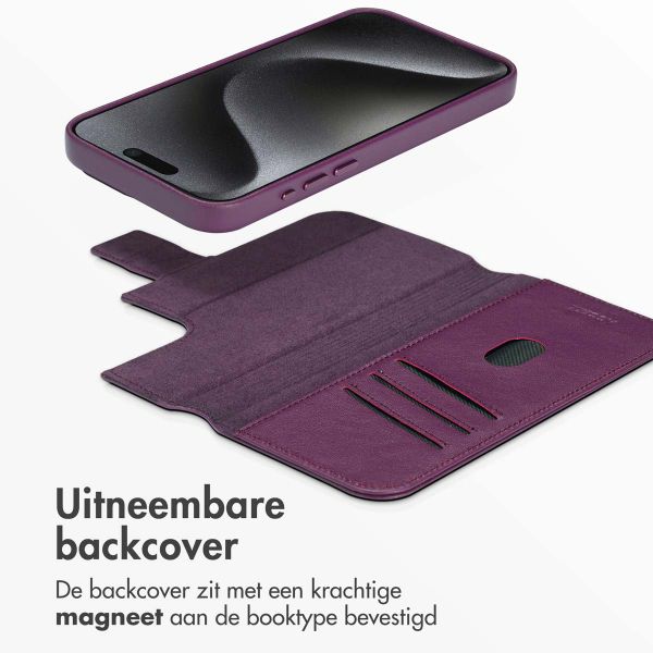 Accezz Leather Bookcase 2-in-1 met MagSafe Apple iPhone 15 Pro Max - Heath Purple