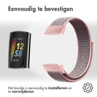 imoshion Nylon bandje Fitbit Charge 5 / Charge 6 - Maat L - Roze