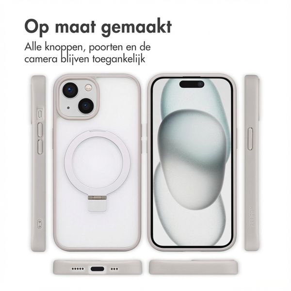 Accezz Ring Stand Backcover met MagSafe Apple iPhone 15 - Grijs