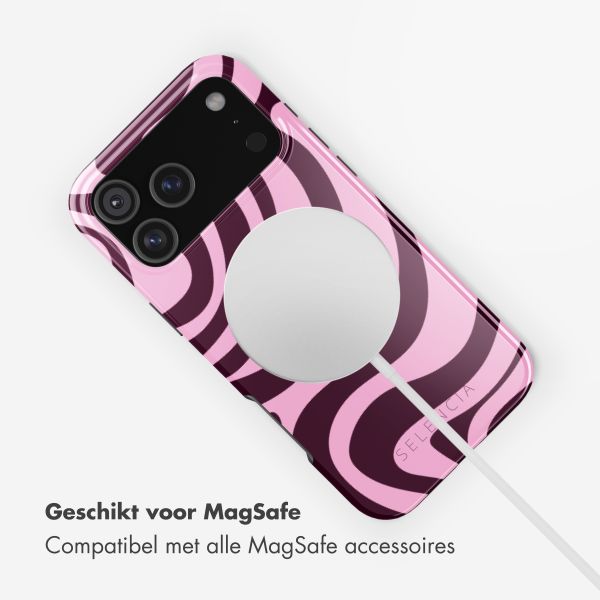 Selencia Vivid Backcover met MagSafe Apple iPhone 17 Pro Max - Wavy Swirl Pink Plum
