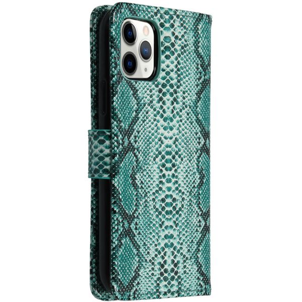 Slangenprint Bookcase iPhone 11 Pro - Groen