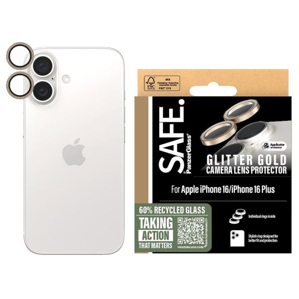 SAFE by PanzerGlass Camera Lens Protector iPhone 16 / 16 Plus - Glitter Gold