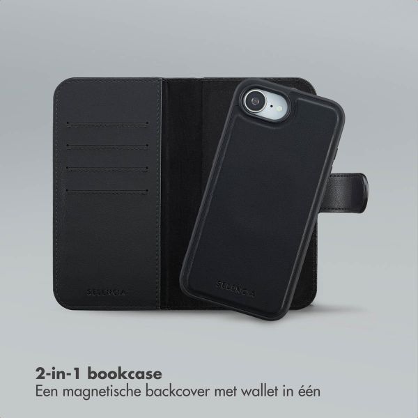 Selencia Olyn Uitneembare Bookcase met MagSafe Apple iPhone 16e - Zwart