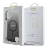 Guess MagSafe IML Glitter Gradient Case Apple iPhone 16 - Zwart