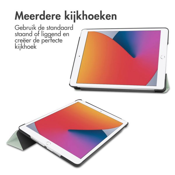 imoshion Trifold Bookcase Apple iPad 9 (2021) 10.2 inch / iPad 8 (2020) 10.2 inch / iPad 7 (2019) 10.2 inch - Lichtgroen