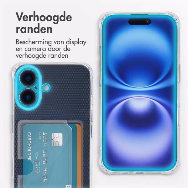 imoshion Softcase Backcover met pasjeshouder Apple iPhone 16 - Transparant