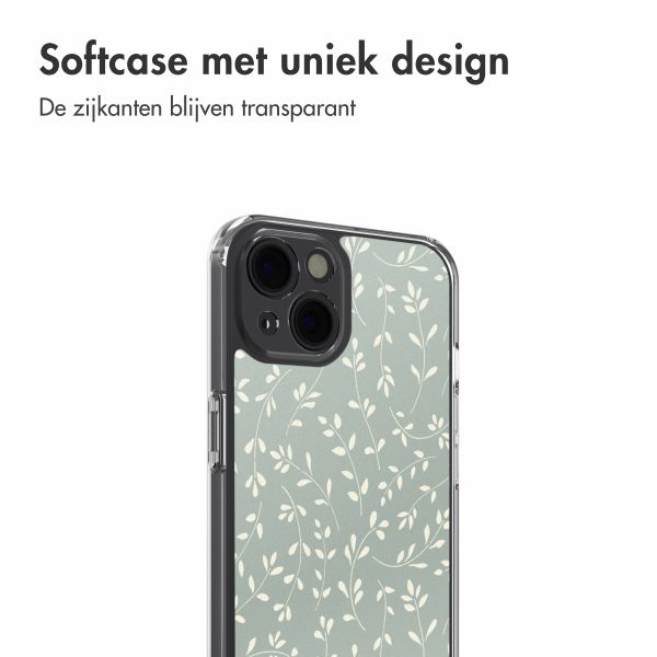 imoshion Design hoesje Apple iPhone 13 - Smoke Green Flowers