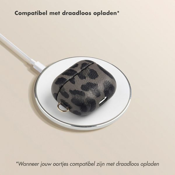 Selencia Sabi Case met panterprint  Apple Airpods 3 - Midnight Black