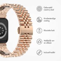 Selencia Jubilee stalen bandje Apple Watch Series 1 t/m 9 / SE (38/40/41 mm) | Series 10 / 11 (42 mm) - Rosé Goud