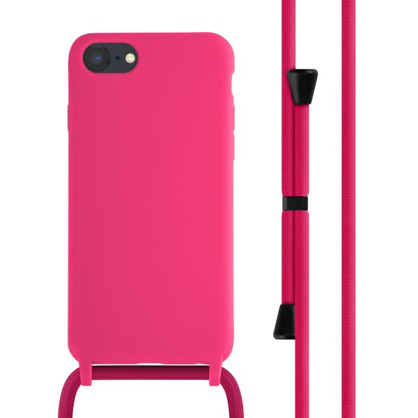 imoshion Siliconen hoesje met koord iPhone SE (2022 / 2020) / 8 / 7 - Fluor Roze