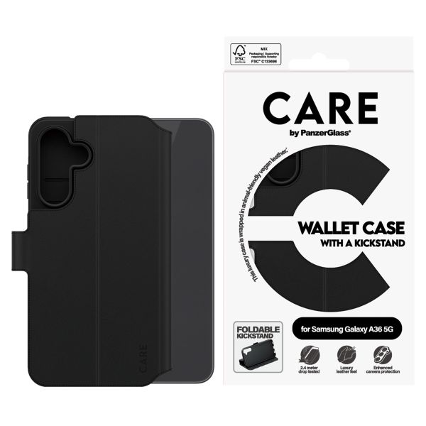 CARE by PanzerGlass Feature Wallet Case w. Kickstand Samsung Galaxy A36 - Zwart