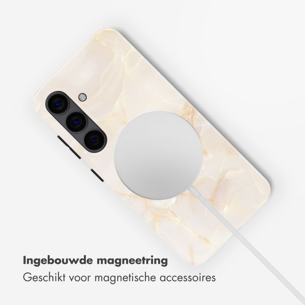 Selencia Vivid Backcover met MagSafe Samsung Galaxy S24 - Golden Beige Marble
