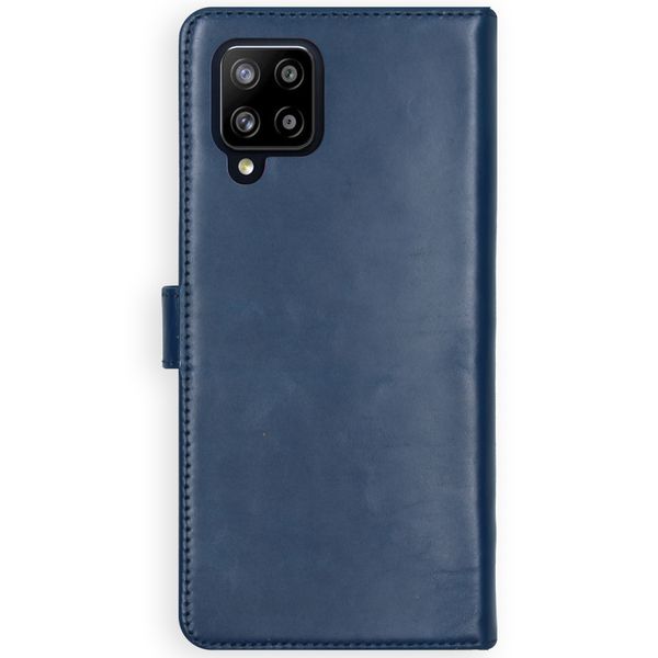 Selencia Echt Leren Bookcase Samsung Galaxy A42 - Blauw