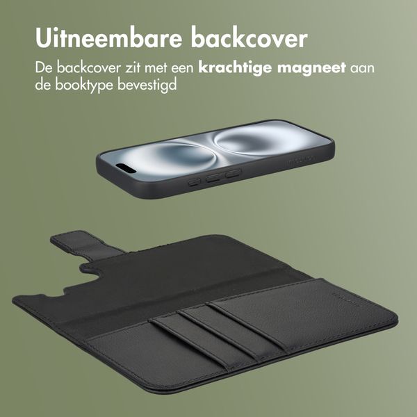 imoshion Uitneembare 2-in-1 Luxe Bookcase Apple iPhone 16 - Zwart