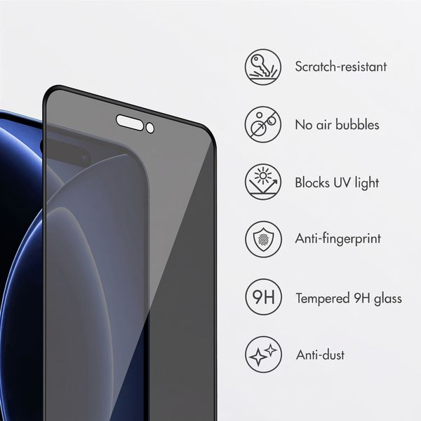 Accezz Privacy Tempered Glass Screen Protector + Applicator Apple iPhone 18 Pro / 17 Pro