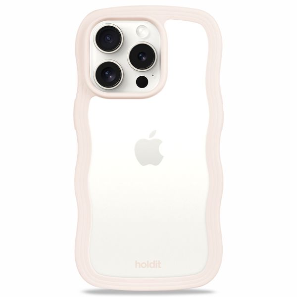 Holdit Wavy Case Apple iPhone 15 Pro - Transparent / Light Beige